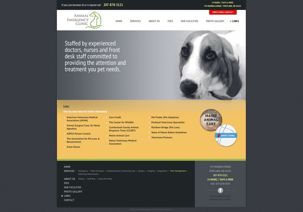 Animal Emergency Clinic: A Maine Website Design by SlickFish Studios