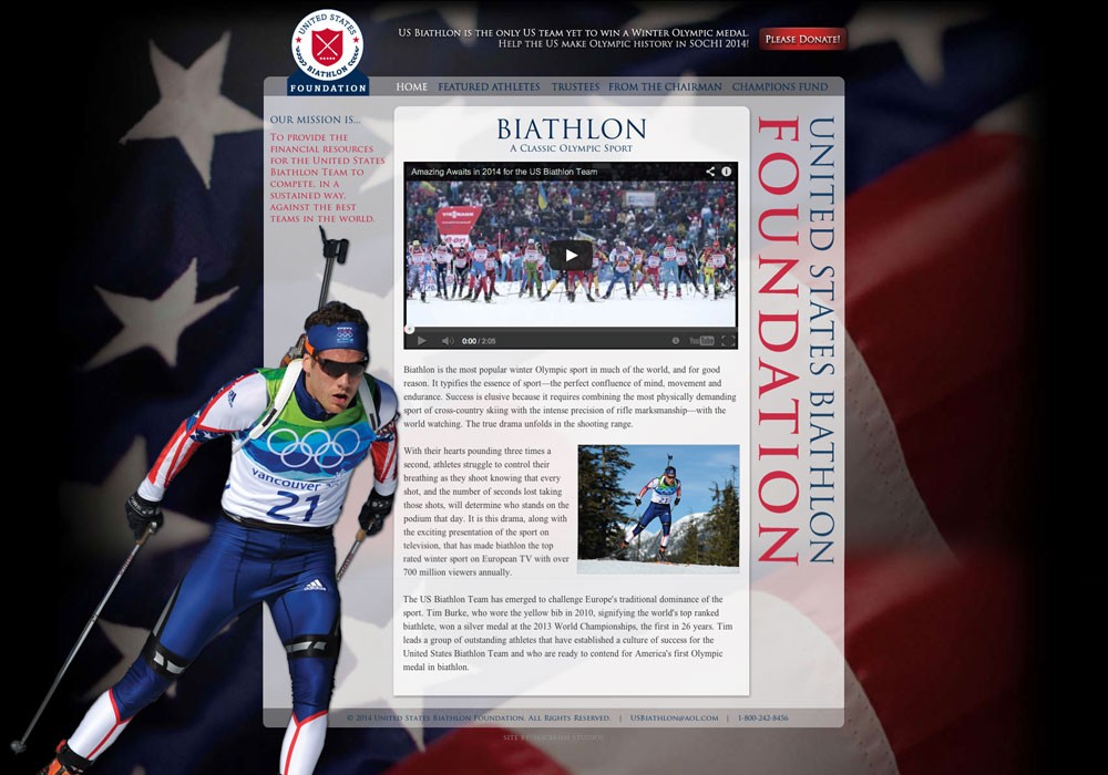 United States Biathlon Foundation: A Maine Website Design by SlickFish Studios