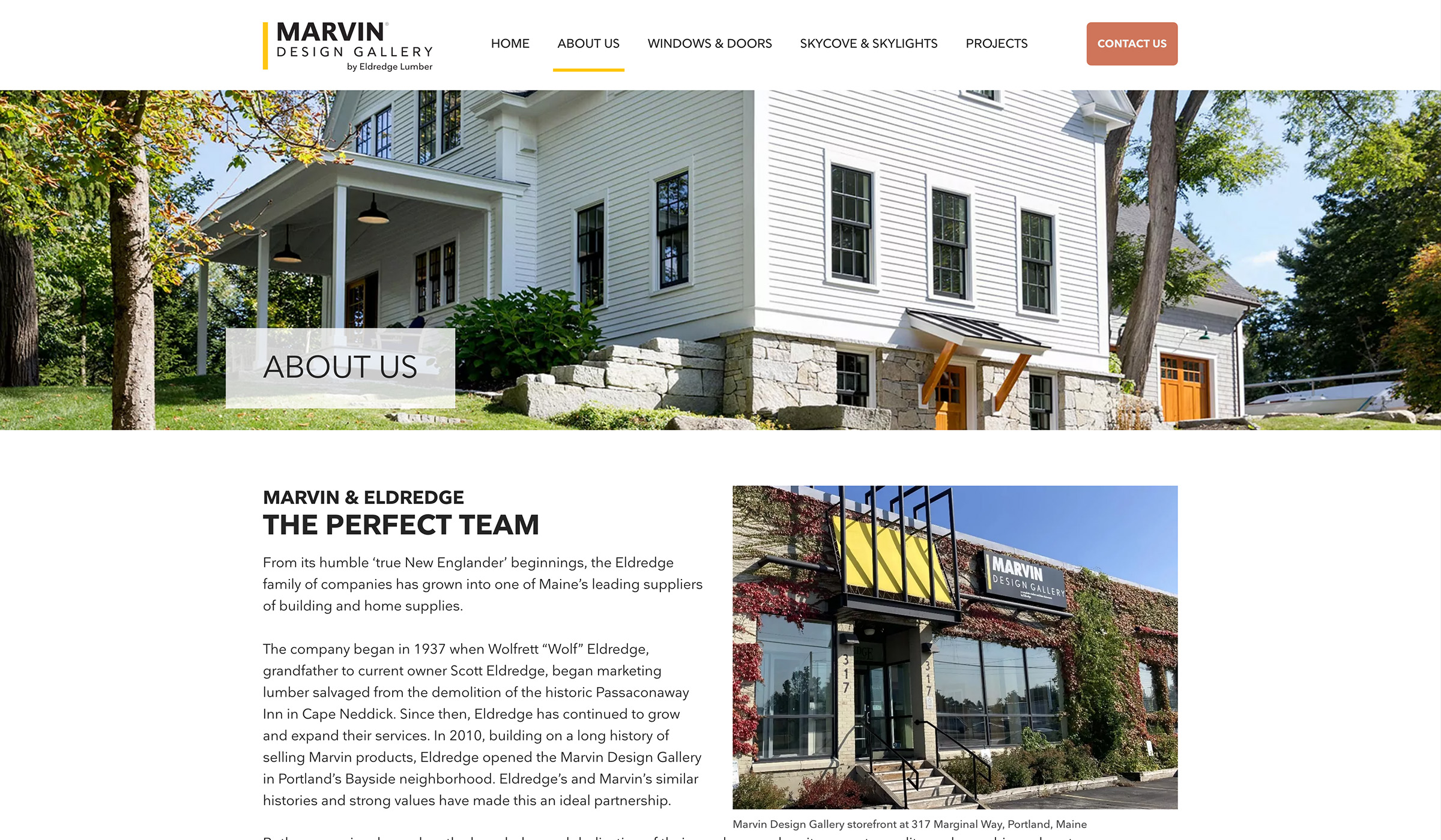 A website to learn more about the Marvin Design Gallery and Eldredge team.