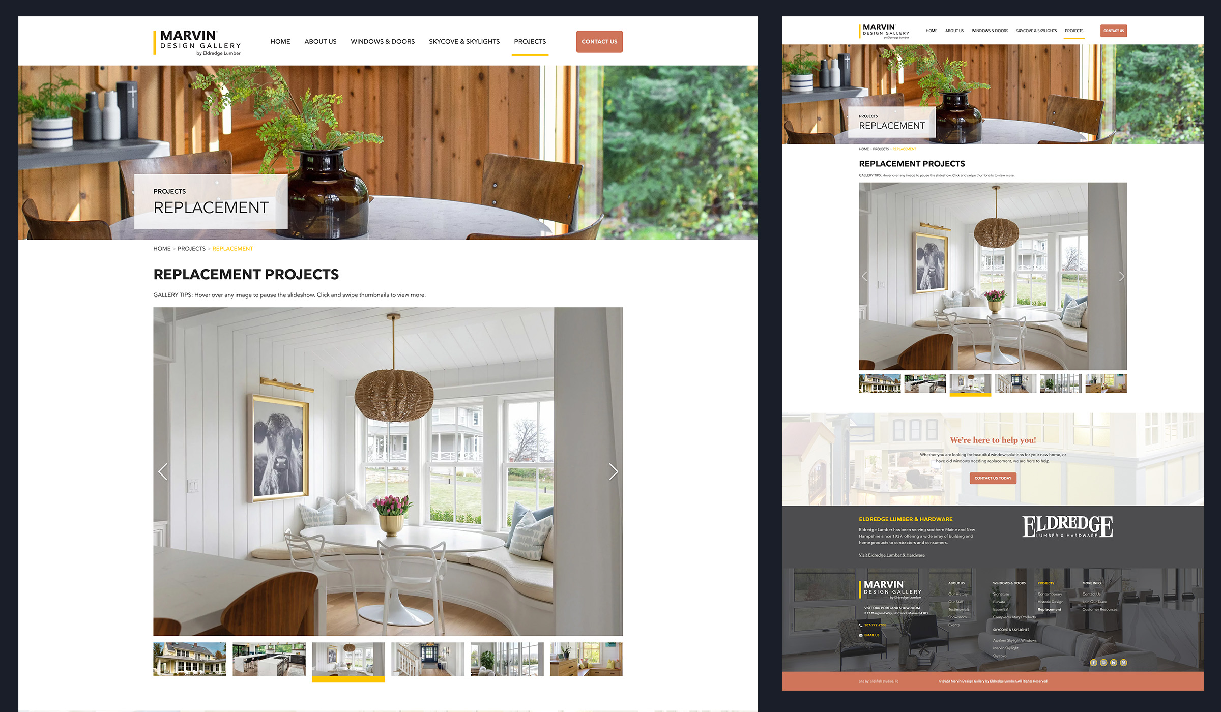 Marvin Design Gallery Replacement window projects: A Maine Website Design by SlickFish Studios