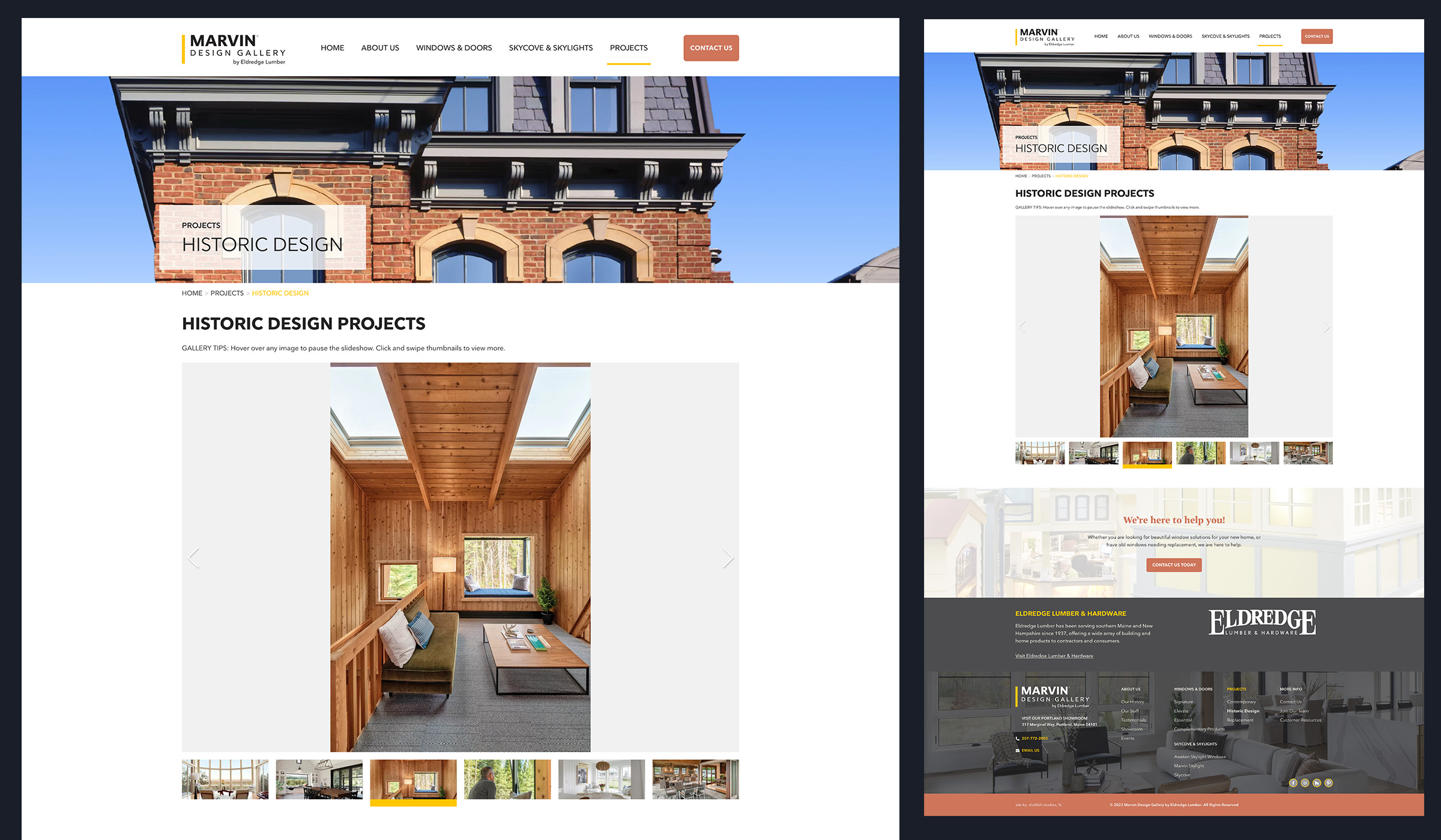 Marvin Design Gallery by Eldredge Historic Design. Website design by SlickFish Studios