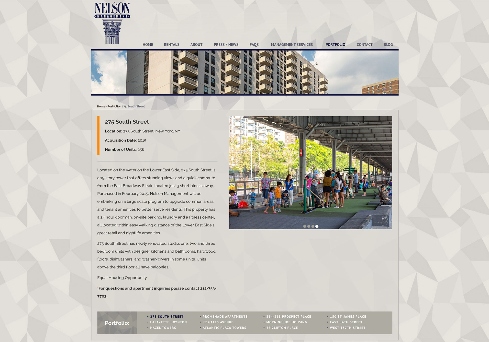 A screenshot of some details on the portfolio of NMG website. Creative Website Design by SlickFish Studios
