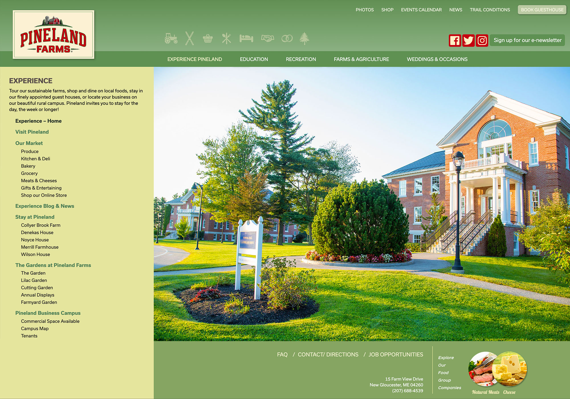 Pineland Farms: A Maine Website Design by SlickFish Studios