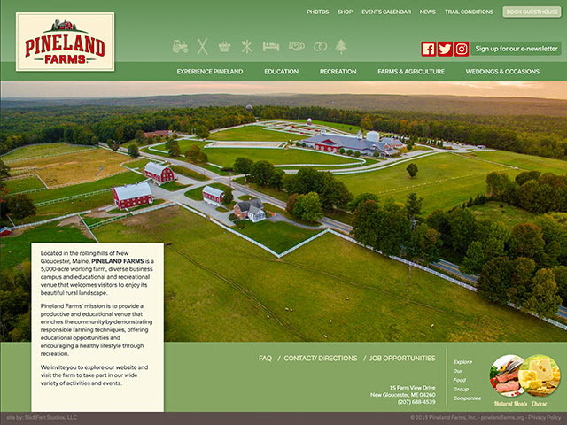 Pineland Farms Website and Online Store by SlickFish Studios