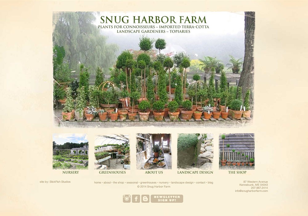 Snug Harbor Farm: A Maine Website Design by SlickFish Studios