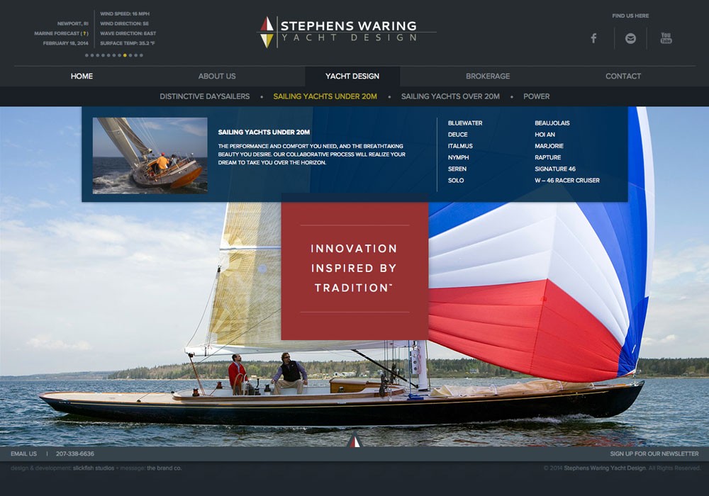Stephens Waring Yacht Design: A Maine Website Design by SlickFish Studios