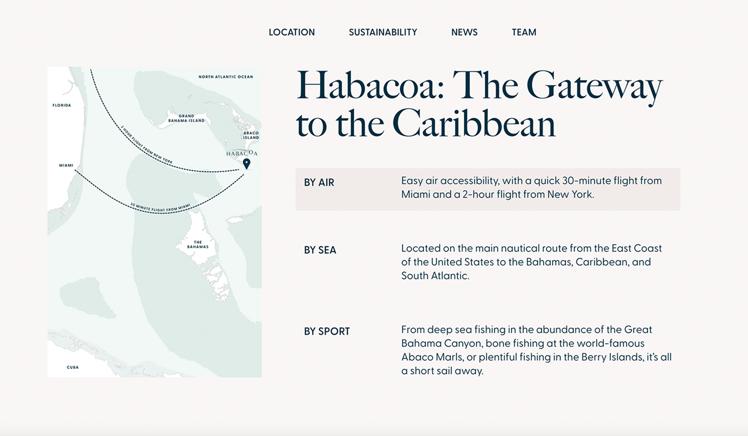 A close up of Habacoa's interactive location map built by SlickFish Studios, a custom website design company in Portland, Maine.